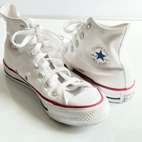 Converse White High-Top Sneakers Size 5 - Picture 10 of 10